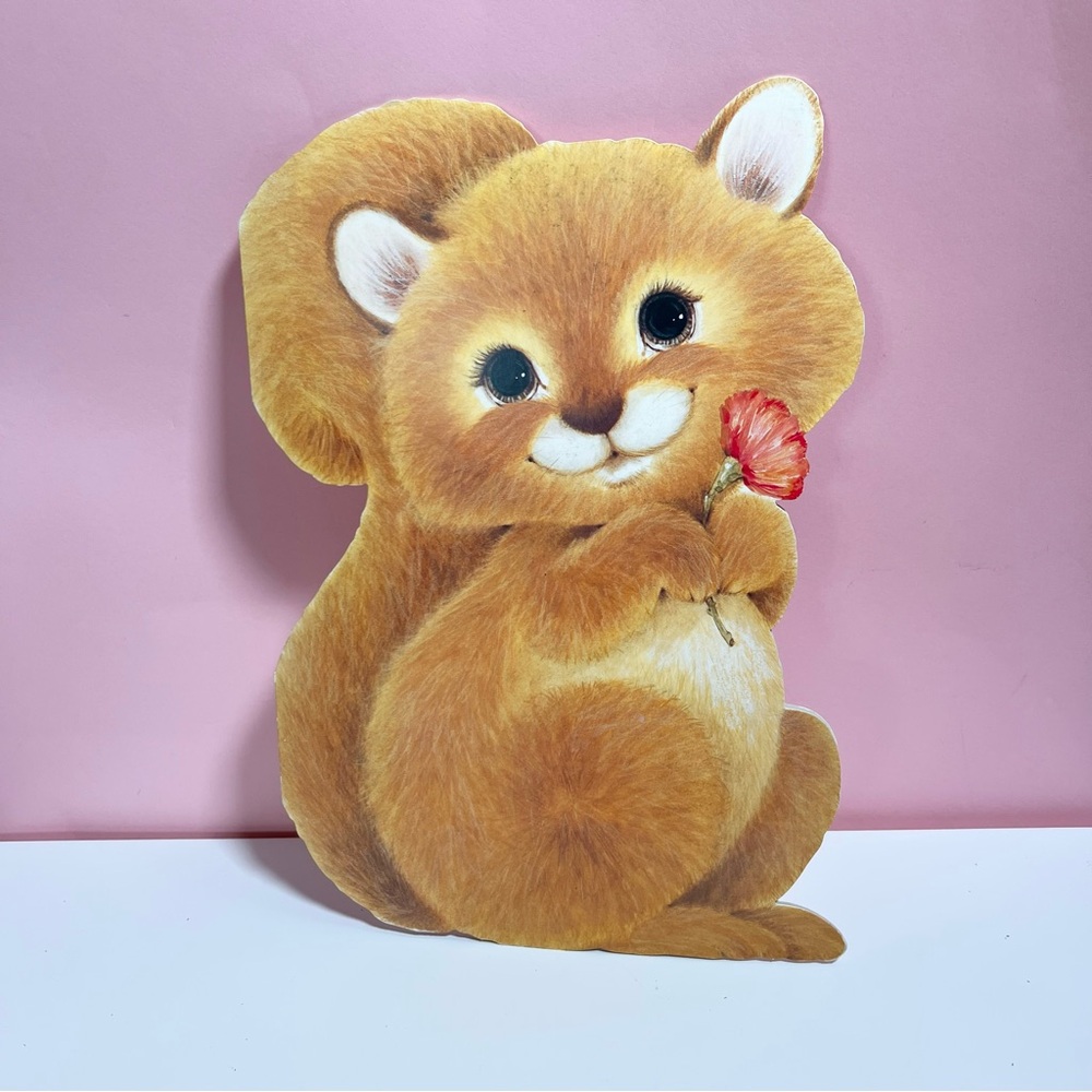 Vintage 70s retro kitsch large die cut chipmunk squirrel